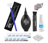 NEEWER 16 En 1 Kit Limpieza Lentes Cámara: 1 Cepillo + 1 Soplador + 1 Hisopo Limpieza para 24mm Sensor Fotograma Completo + 1 Spray Limpiador + 2 Paños + 10 Toallitas Húmedas para Lentes, HM-44
