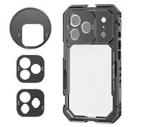 NEEWER 17 Pro Cage Jaula, Quick Release Video Rig Estabilizador Móvil Compatible con iPhone 17 Pro con 67mm Aro Filtro,17mm Objetivo Placa Trasera,T Mount Adaptador Cmpatible con Moment, Negro, PA143