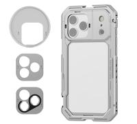 NEEWER 17 Pro Cage, Liberación Rápida Video Rig Móvil Estabilizador Compatible con iPhone 17 Pro con 67mm Filtro Aro,17mm Placa Trasera Objetivos,T Mount Adapter Compatible con Moment,Plateado,PA143