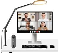 NEEWER 18W 7" Básico Aro de Luz Escritorio para Iluminación Videoconferencias Streaming, 3000-6500K Dimmable Luz Circular LED con Brazo Articulado y C Clamp para Teléfono/Computadora Zoom Call, R18