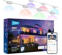 NEEWER 196ft Permanente Luz LED Exterior para Hogar Decor, Smart AI RGBCW Exterior Eaves String Christmas Lighting con 120 LED Foco App Control 53 Escena IP67 Impermeable Compatible con Alexa, NR02