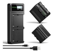 NEEWER 2 NP-F970 7800mAh Baterías Repuesto para Sony FX3/FX30/A7, para Canon R5, para Nikon Z8, Camera Battery con LCD Dual USB C Cargador Rápido para Handycam Cámara Monitor Luz Video LED Deslizador