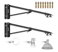 Neewer 2 Pack Brazo Triangular para Montaje en Pared para Estudio de Fotografía Video Luces Estroboscópicas Cajas Luz Paraguas Reflectores Rotación Flexible de 180 Grados Longitud Máx. 180cm(Negro)