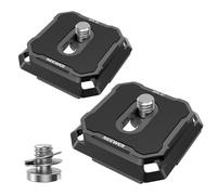 NEEWER 2 Pack Placa Liberación Rápida Kit, 38mm Adaptador Montaje Cámara Compatible con Arca Swiss Peak Design Capture Clip V3, Tripod Mount a Correa Hombro Cambio Rápido Anti Off con Washers, QPR-5C