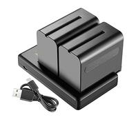 NEEWER 2 Paquete 6600 mAh Li-Ion Baterías de Repuesto con Cargador USB, Compatible con Sony NP-F970 F960 F950 F770 F750 F570 F550, Handycams y Neewer Luz LED, Monitor, Deslizador Motorizado