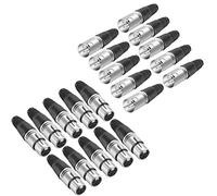 Neewer 20 Piezas Conector XLR de 3 Pines Tipo Soldadura, 10 Macho y 10 Hembra Enchufe de Audio, Hecha Aleación Zinc para Alta Conductividad y Ruido Ultrabajo (Extremo Metal)