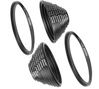 Neewer 20 piezas de Adaptadores de Anillo - Set de color Negro metal Anodizado incluye 10 piezas de Step-up Adaptadores de Anillo