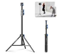 NEEWER 28"-61"/72-155cm Soporte para Fotografía con Cabezal Ajustable 180° y 360°, Trípode Portátil de Aluminio con Tornillo 1/4" y Zapata Fría para Video LED, Anillo de Luz, ST155A