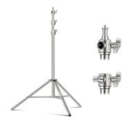 NEEWER 2m Soporte de Luz de Acero Inoxidable Soporte de Trípode de Fotografía Resistente con Resorte Acolchado con Adaptador de Tornillo Universal de 1/4" a 3/8"