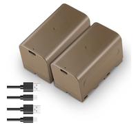 NEEWER 2Pcs 4400mAh Baterías Repuesto Batteries para NP-F750, 4Hrs Carga Completa con Puerto/Cable USB C, Recargable Cámara Videocámara Luz Monitor Batería Compatible con Sony NP-F550 F750 F950 F970