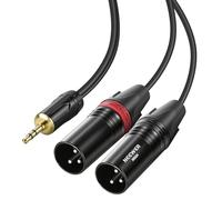 NEEWER 3,5mm 1/8 Pulgadas TRS AUX a Dual XLR Cable Divisor 3 Pies Macho a Macho Audio Cable Adaptador Conector Móvil Tablet Portátil Grabadora Voz Reproductor MP3 Mezclador Altavoz Sistema PA, MS024