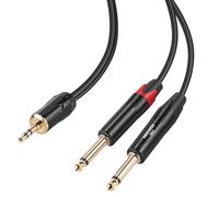 NEEWER 3.5mm 1/8 TRS a1/4 Dual 6.35mm TS Breakout Cable, 10ft Macho a Macho Adaptador Divisor Audio Estéreo para Celular Tableta Portátil Ordenador Mezclador Altavoz Monitor Estudio Sistema PA, MS027