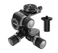 NEEWER 3 Vías Cabezal Trípode con 360° Placa Arca QR Panorámica, 3 Axis Geared Tripod Head de Inclinación Panorámica con Interruptor Rápido Modos Duales Grande y Fino, Carga Máxima 13.2lb/6kg, TH15