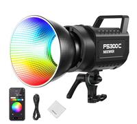 NEEWER 300W Luz Video LED RGB con App/2,4G Control, 17 Efectos 2500-7500K 29000lux/1m COB luz Continua con paño de Limpieza, CRI95+, Montura Bowens para Fotografía Estudio y Grabación Video, FS300C