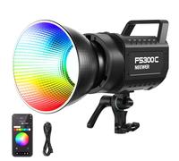 NEEWER 300W RGB Luz Video LED App/2.4G Control 17 Efecto 2500-7500K 36000lux/1m COB Iluminación Salida Continua CRI95+/TLCI97+ 4 Curvas de Atenuación Foco Bowens Mount para Estudio Fotográfico,FS300C