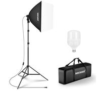 NEEWER 350W Equivalente Softbox Kit de Iluminación, 5700K LED Bombilla, 24x24 Pulgadas Softbox con Socket E27, Fotografía Kit de Iluminación Continua, Equipo de Estudio Fotográfico, NK300