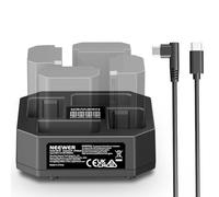 NEEWER 4 Canales Cargador NP-FZ100 Compatible con Sony A7 IV A9iii A1 A7R V A7Cii A6700 ZV-E1 FX3 FX30, Cargador Batería NP-FZ100 Carga Rápida 45W PD con Pantalla Batería, 45W Cable USB C PD, NW-Z4