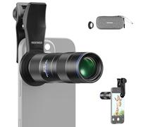 NEEWER 400mm Telefoto Móvil Cámara Objetivo con 17mm Rosca Lens Clip, 70cm Enfoque Macro Mínimo, Disparo Zoom 2X, para Placa Trasera, Phone Cage, Case Compatible con iPhone Samsung Android, LS-78
