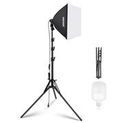 NEEWER 40x40cm Kit de iluminación Softbox con Bombilla LED de 35W E27 (EU Plug) Certificación CE y UKCA, Soporte de luz de 180cm para luz fotografía Grabación de Video TikTok Live Streaming,SF40