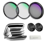 NEEWER 46mm Variable ND + CPL + UV Filter Kit (3 Pack), Polarizador Circular Densidad Neutra Multicapa (ND2-400) Camera Polarizing Filtro Objetivo Accesorio Fotografía Set con Estuche & Tapa Objetivo