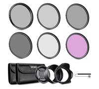 NEEWER Kit de Filtro de Lente ND de 67 mm: UV, CPL, FLD, ND2, ND4, ND8, Parasol y Tapa de Lente Compatible con cámaras réflex Digitales Canon, Nikon, Sony, Panasonic, con Lente de 49 mm