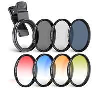 NEEWER Juego de filtros de efecto ND/CPL/55 mm con clip de abrazadera de lente de cámara, polarizadores ND32 6 puntos Star 4 filtros de color graduados compatibles con Samsung 16, 15, 14, Pro Max Plus