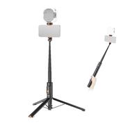 NEEWER 57,9" Trípode Palo Selfie Compatible con iPhone Samsung Android, Soporte Metálico Portátil y Ligero Viajes, con Soporte Teléfono y Control Remoto para Grabar y Filmar Videos, PA992 Negro