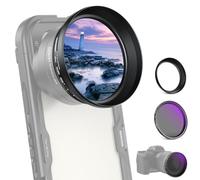 NEEWER 58mm Filtro ND Variable con Parasol 62mm, ND2-32 Filtro Densidad Neutra Ajustable de 1 a 5 Paradas para NEEWER 65mm Teleobjetivo & 58mm Lentes Cámara, FL-105