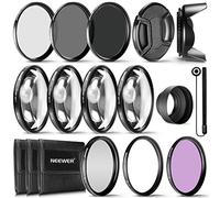 NEEWER 58mm ND/CPL/UV/FLD/Kit de Accesorio de Lente y Filtro con ND2 ND4 ND8, Filtros de Primer Plano (+1/+2/+4/+10), Parasol de Tulipán, Parasol de Goma Plegable, Tapa de Lente, Bolsa de Filtro