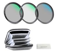 NEEWER 58mm UV&CPL&ND4 Kit Filtro Lentes con Bolsa, Vidrio Optico y Marco de Aleación de Aluminio, UV + Polarizador Circular(CPL) + Filtros de Densidad Neutra Set con Estuche para 58mm Lente Cámara