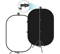 NEEWER 5X7ft/1,5X2m Chromakey Plegable Fondo con Soporte 8,5ft/2.6m | 2 en 1, Reversible, Negro, Blanco, Verde BackgrouND Panel, para Fotografia Estudio, Streaming en Vivo, Video Calls, Games