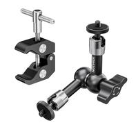 NEEWER 6"/15cm Brazo Mágico Ajustable con Súper Clamp, 1/4" y 3/8" Roscas, 1/4" Tornillos para Flash/Luz LED/Micrófono/Monitor, Compatible con SmallRig Jaula Cámara, Carga Máxima: 4,4lb/2kg, ST15C
