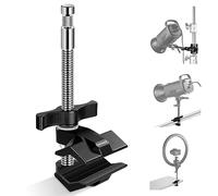 NEEWER 6" End Jaw Grip con 5/8" Stud, Steel Shaft End Grip con Mordazas Ajustables, Almohadillas de Goma para C Stand, Antitorsión, Mango Giratorio Fácil Bloqueo para Luz Video LED Softbox, UA040
