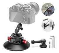 NEEWER 6" Suction Cup Camera Mount con Brazo Mágico Cabeza Bola, 2 Pzs Metal Car Mount para Cámara/Cámara Acción/Phone, Air Pump Vacuum en Vidrio de Coche o Ventana con 1/4" 3/8" ARRI Agujeros, CA013