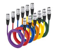 Neewer XLR macho a XLR hembra Micrófono de color- Cables Cables de goma apantallado, balanceado Cables (Verde, Azul, Púrpura, Rojo, Amarillo y Naranja), 6-Pack 6.5 ft/2 m