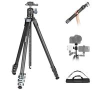 NEEWER 60,4" Trípode Viaje Fibra Carbono con 360° Rótula Desmontable, Soporte Ligero Cámara Video con Flip Buckle Liberación Rápida, Placa QR Tipo Arca Compatible con Peak Design Capture V3, LT36
