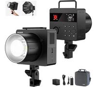 NEEWER 600Ws 2.4G TTL Exterior Estudio Flash, App Control Strobe Luz Fotografía con 1/1 to 1/512 Salida, 1/8000 HSS, 3000mAh Batería/400 Full Power Flash/0.01-0.9s Reciclaje/30W LED Modeling Lamp, Q6