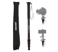NEEWER 66,5" Monopié Cámara, Ligero Monopié Viaje Aluminio para Videocámaras DSLR, Fotografía y Grabación, Adaptador de Rosca de 1/4" y 3/8", Palo Selfie de Trekking, Carga Máxima de 10kg, TP42
