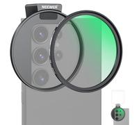 NEEWER Filtro de difusión Negro 1/4 de 67 mm y Clip de teléfono de Zapata fría para teléfono, Incluye Bolsa de Transporte y paño de Limpieza de Lentes, Compatible con Galaxy S24 Series iPhone 15 Pro