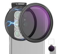 NEEWER 67mm Clip On Variable ND2-ND32 Kit Filtro Lente de Movil, Phone Clip con Anillo Adaptador Magnético/Zapata Fría, Filtro ND Magnético HD para iPhone 16 15 Pro MAX 14 13 Galaxy S22 S23 S24 Ultra