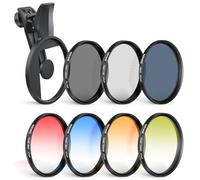 NEEWER 67mm Filtros ND Set Compatible con iPhone, Paquete de 7 Clip On CPL Circular Polarizador Circular + ND32 + Starlight + GND (Rojo/Naranja/Amarillo/Azul) Kit Accesorios Foto Lente Cámara, FL-P12