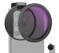 NEEWER 67mm Kit de Filtro de Lente de Móvil ND2-ND32 Variable, Clip de teléfono con Anillo Adaptador roscado/Zapata fría/Perilla de Bloqueo, Filtro ND Variable HD para iPhone 16 15 Pro MAX 14 13