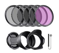 NEEWER 67mm Kit de Filtro ND y Accesorios de Lente, ND2 ND4 ND8 UV FLD CPL(Polarizador Circular) Juego de Filtros con Tapa de Lente/Parasol de Lente en Forma de Tulipán/Parasol de Lente Goma Plegable