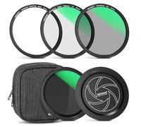 NEEWER 67mm Magnetic Filter Kit,CPL + Variable ND 2-32 + 1/4 Black Diffusion + Tapa Objetivo + Aro Adaptador, 5 In 1 Stackable Multicoated Filtro Densidad Neutra Polarizador Circular Objetivo Cámara