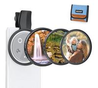 NEEWER 67mm Set Filtros ND Variables Compatible con Android, Paquete de 3 Clip On Polarizador Circular CPL + ND2-32 + Filtro Difusión Negro 1/4 para Lente Cámara, FL-B38