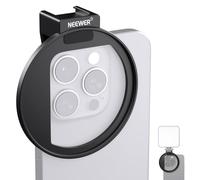 NEEWER Clip de Filtro de Lente roscado de 67 mm con Soporte de Zapata fría, Perilla de Bloqueo, Apertura de 13 mm Compatible con iPhone 15 Pro MAX 15 Plus 14 13 Samsung Galaxy S22 S23 Ultra, LA006