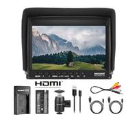 NEEWER 7 Pulgadas Actualizado F100 Monitor de Campo de Asistente de Video HD IPS Delgado 1280x800 Entrada HDMI 1080p con Batería de 2600mAh y Cargador USB para Cámaras DSLR, Estabilizador de Mano