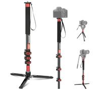 NEEWER 71,6" Monopié Cámara, Trípode Viaje Ligero Fibra Carbono con Base Desmontable para Grabación Video con Videocámara DSLR, Palo Selfie Telescópico y Trekking Bastón, Carga Máxima 6kg, TP71