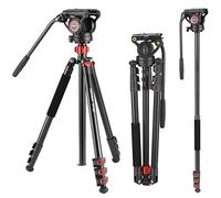 NEEWER 72" Trípode Monopié de Video con Cabezal Fluido, Placa QR de Aleación de Aluminio Compatible con dji RS Gimbal, 360° Pan e Inclinación de +90°/-70° para DSLR, Carga Máx: 8kg, TP72A