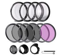 NEEWER 72mm ND/CPL/UV/FLD/Kit de Accesorio de Lente y Filtro con ND2 ND4 ND8, Filtros de Primer Plano (+1/+2/+4/+10), Parasol de Tulipán, Parasol de Goma Plegable, Tapa de Lente, Bolsa de Filtro